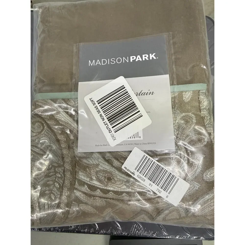 Madison Park Decorative Shower Curtain 72x72 Taupe/Champagne – New
